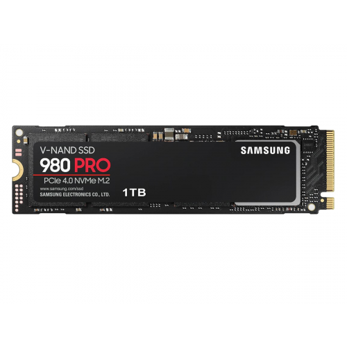 Внутренний SSD-накопитель Samsung 980 PRO 1Tb, M.2 2280, PCIe Gen4 x4, NVMe 1.3c, 3D NAND TLC, Черный MZ-V8P1T0BW