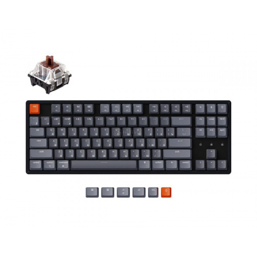 Клавиатура беспроводная механическая Keychron K8, Bluetooth, RGB, Gateron Brown Switch, Черный/Серый K8J3