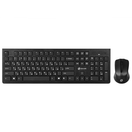 Клавиатура + мышь беспроводная Oklick 250M, Wireless/USB, Черный 997834