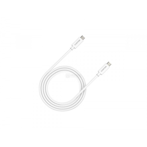 Кабель для зарядки и передачи данных Canyon UC-42 USB 4, USB Type-C - USB Type-C, 48В/5A (до 240W), 2м, Белый CNS-USBC42W