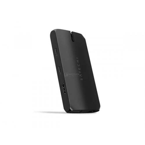 USB-хаб Satechi Type-C On-the-Go Multiport Adapter (2xUSB 3.0, 2xUSB Type-C, RJ-45, VGA, HDMI, SD, micro-SD), Черный Док-станция ST-UCMBAK