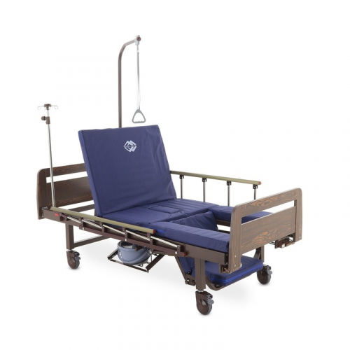 Медицинская механическая кровать Med-Mos YG-6 (ММ-2124Н-12/РМ-2624Н-06) с санитарным устройством и функцией «кардиокресло»