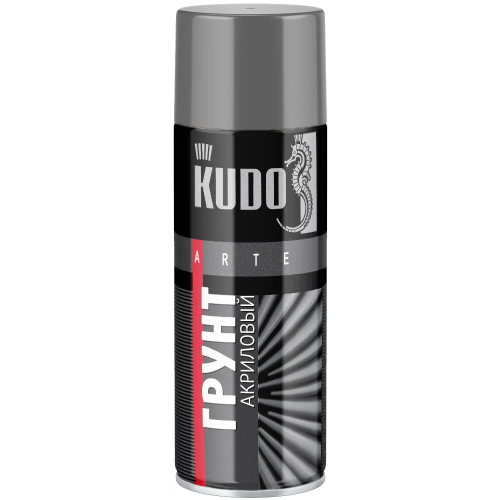 Грунт акриловый универсальный для черных и цветных металлов Kudo Arte 520 мл серый