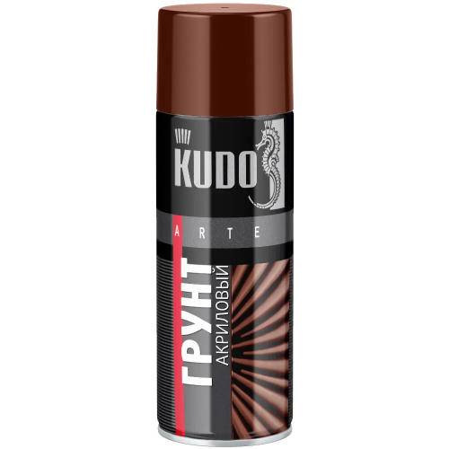 Грунт акриловый универсальный для черных и цветных металлов Kudo Arte 520 мл красно коричневый