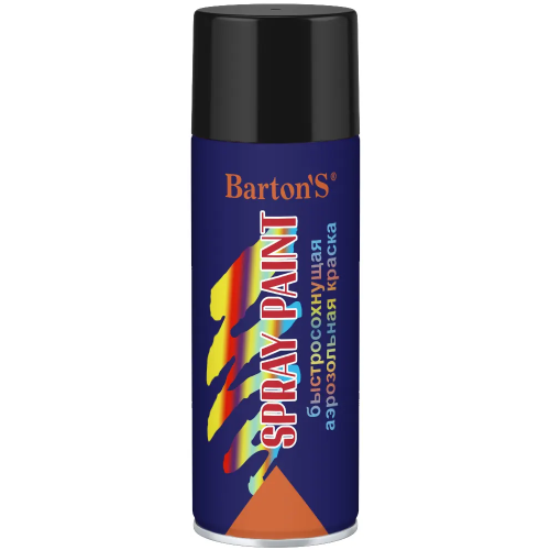 Быстросохнущая аэрозольная краска Barton's Bartons Spray Paint 520 мл черная