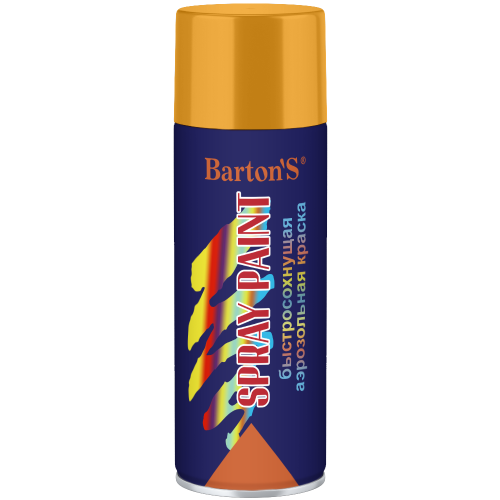 Быстросохнущая аэрозольная краска Barton's Bartons Spray Paint 520 мл золото
