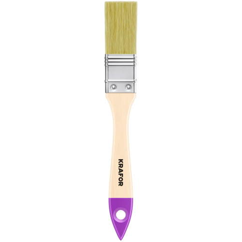 Кисть плоская натуральная щетина с деревянной ручкой Крафор 25 мм