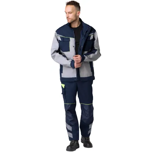 Куртка укороченная мужская Факел-Спецодежда Profline Specialist 60 62 182 188 серая/темно синяя