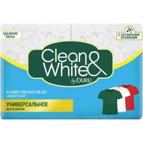 Мыло хозяйственное Duru Clean & White Универсальное 1 блок 1 упаковка 0.5