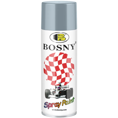 Акриловая спрей краска универсальная Bosny Spray Paint 520 мл серебряно серая №7000 Silver Gray