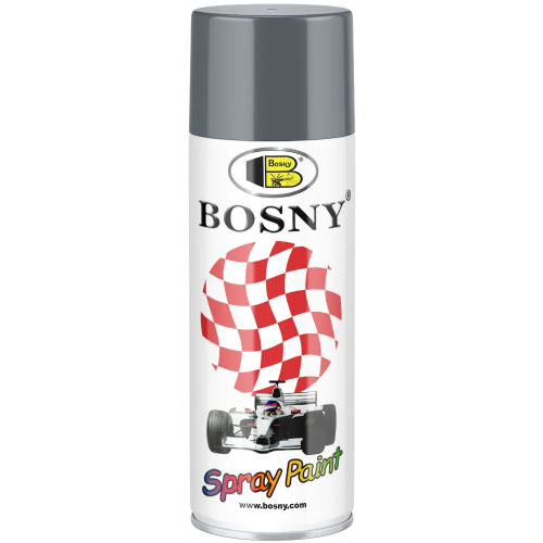 Акриловая спрей краска универсальная Bosny Spray Paint 520 мл серая №7009 Kubota