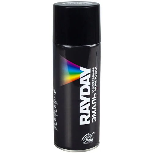 Эмаль универсальная акриловая Rayday Paint Spray Professional 520 мл черная RAL 9005 глянцевая