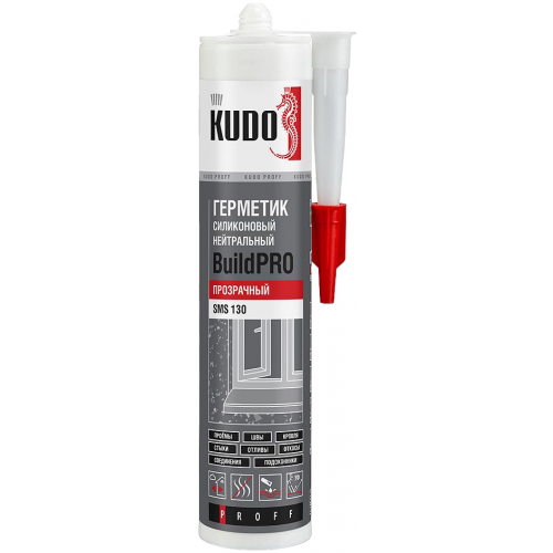 Герметик силиконовый нейтральный Kudo Proff Buildpro 280 мл бесцветный