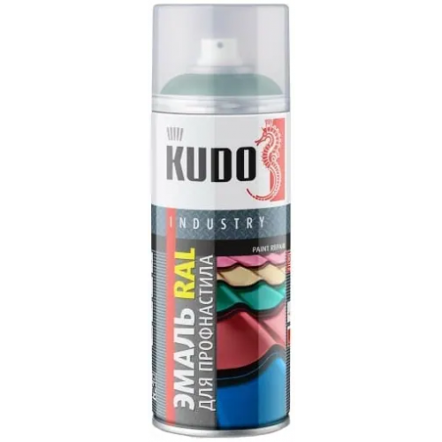 Эмаль RAL для профнастила и металлочерепицы Kudo Industry Paint Repair 520 мл зеленый мох