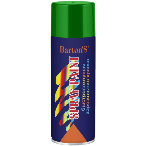 Быстросохнущая аэрозольная краска Barton's Bartons Spray Paint 520 мл зеленая RAL6002
