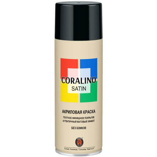 Акриловая аэрозольная краска East Brand Coralino Satin 520 мл черная