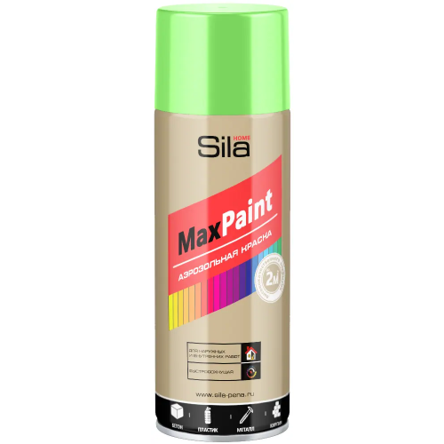 Аэрозольная краска для наружных и внутренних работ Sila Home Max Paint 520 мл зеленая