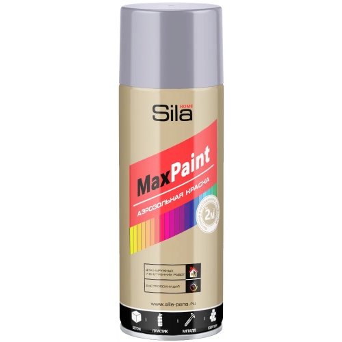 Аэрозольная краска для наружных и внутренних работ Sila Home Max Paint 520 мл серый грунт матовая