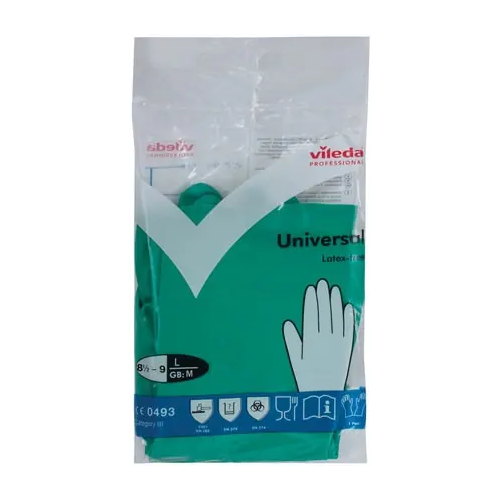 Перчатки резиновые нитриловые с хлопковым напылением Vileda Professional Universal Latex Free L