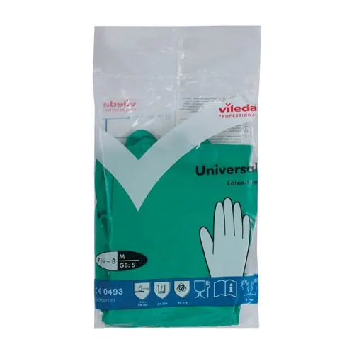 Перчатки резиновые нитриловые с хлопковым напылением Vileda Professional Universal Latex Free M
