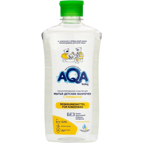 Средство для мытья ванночек концентрированное 0+ Aqa Baby с Ромашкой 500 мл
