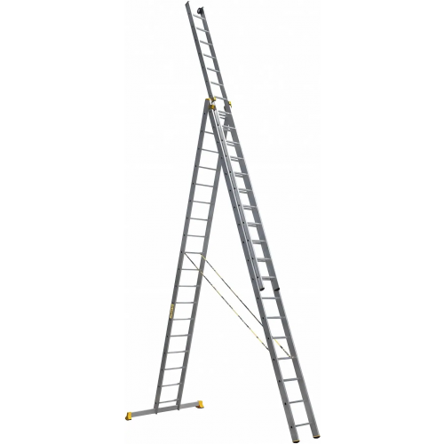 Лестница алюминиевая трехсекционная профессиональная Алюмет P3 13.61 м /3 * 18 ст
