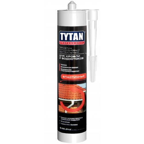 Герметик для кровли и водостоков силиконовый нейтральный Титан Professional 310 мл черный
