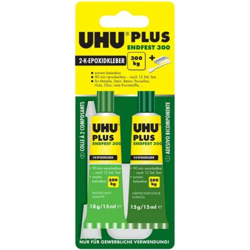 Универсальный эпоксидный клей UHU Plus Endfest 300 2х15 мл в единичном блистере