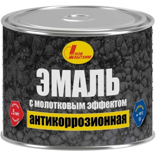 Эмаль декоративная с молотковым эффектом Новбытхим 500 мл серебристо красная глянцевая молотковая ТУ