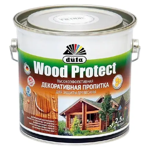 Высокоэффективная декоративная пропитка Dufa Wood Protect 2.5 л махагон