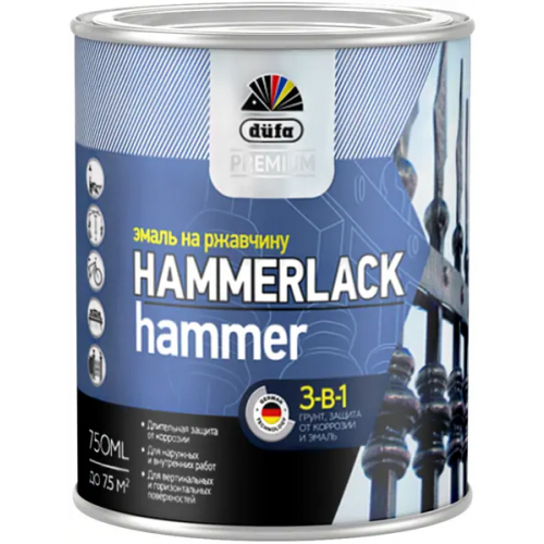Эмаль на ржавчину Dufa Premium Hammerlack 750 мл зеленая гладкая глянцевая