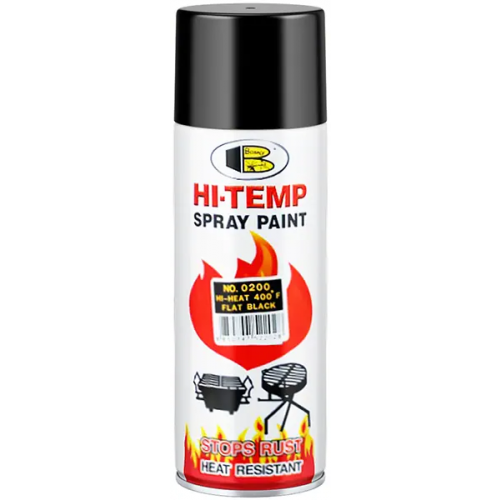 Термостойкая спрей краска Bosny Hi Temp Spray Paint 520 мл черная Gloss Black глянцевая до +205°С