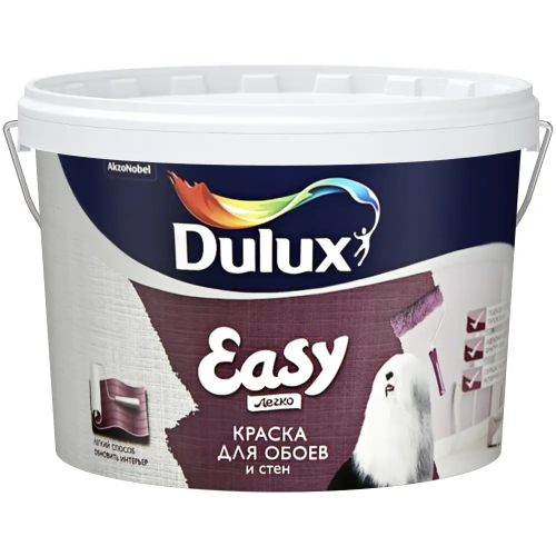 Краска для обоев и стен Dulux Easy 5 л белая