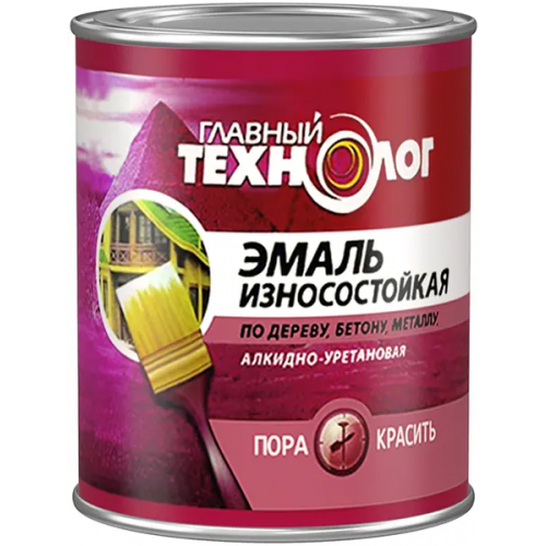 Эмаль износостойкая алкидно уретановая Главный Технолог 750 мл черная