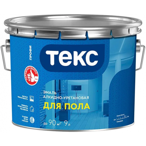 Эмаль для пола алкидно уретановая Текс Профи 9 л красно коричневая