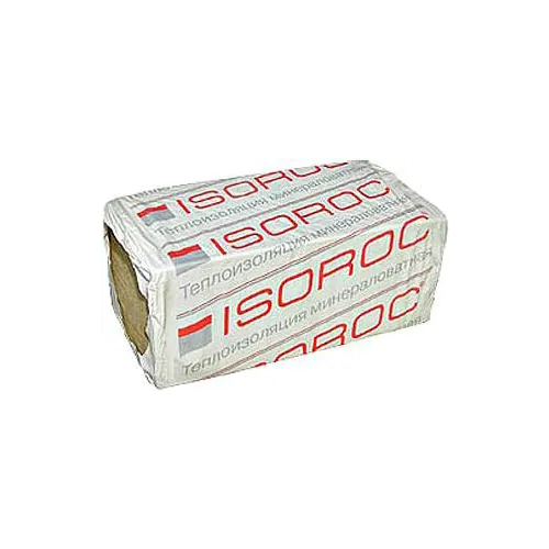 Негорючая гидрофобизированная плита Изорок Изовент Л 0.6*1 м/50 мм 8 плит