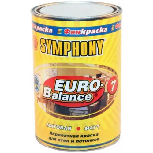 Акрилатная краска для стен и потолков Финкраска Симфония Euro Balance 7 1 л белая