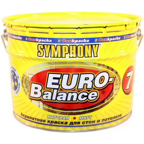 Акрилатная краска для стен и потолков Финкраска Симфония Euro Balance 7 3 л металл бесцветная