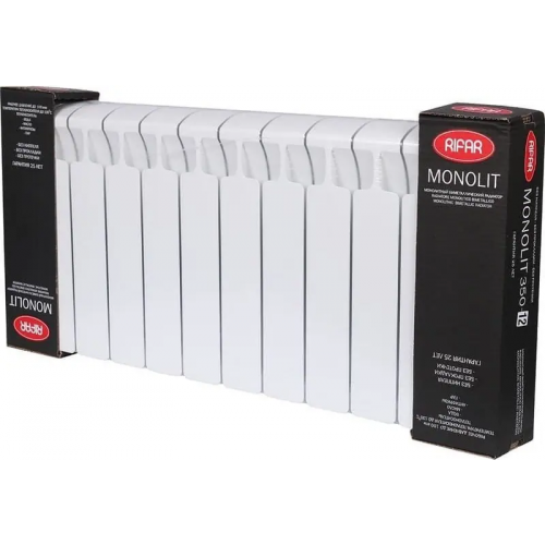 Радиатор монолитный биметаллический Рифар Monolit 350 14 секций 1120*415*100 мм белый