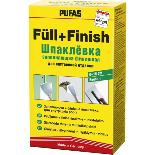 Шпаклевка заполняющая финишная для внутренней отделки Пуфас Full+Finish Spachtel 2 кг