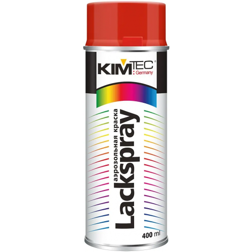 Аэрозольная краска спрей Kim Tec Lackspray 400 мл красный RAL 3020 глянцевый