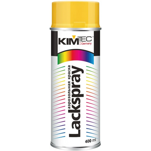 Аэрозольная краска спрей Kim Tec Lackspray 400 мл желтый RAL 1018 глянцевый