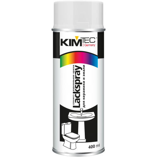 Аэрозольная краска для керамики и эмали спрей Kim Tec Lackspray Ceramics 400 мл белая
