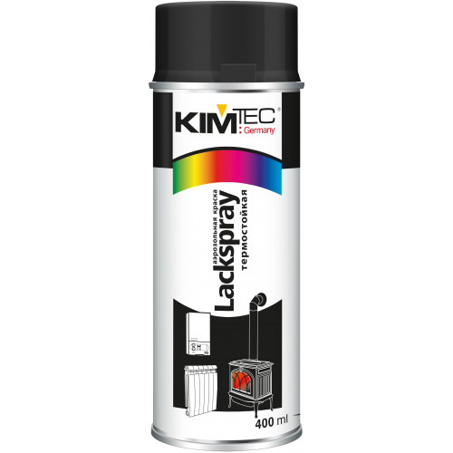 Аэрозольная краска термостойкая спрей Kim Tec Lackspray 400 мл черная