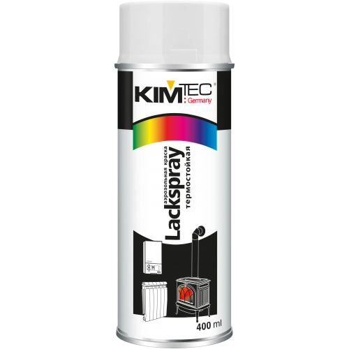 Аэрозольная краска термостойкая спрей Kim Tec Lackspray 400 мл белая