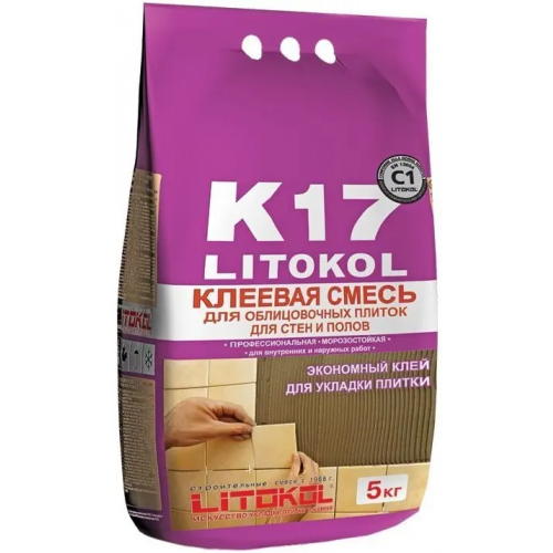 Клеевая смесь для облицовочных плиток Литокол K17 5 кг