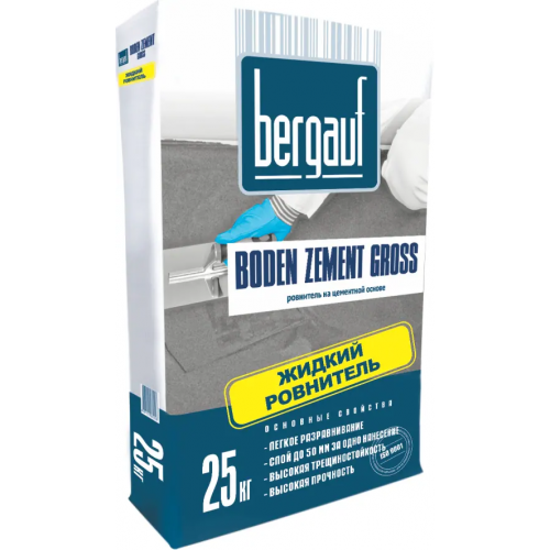 Жидкий ровнитель на цементной основе Bergauf Boden Zement Gross 25 кг