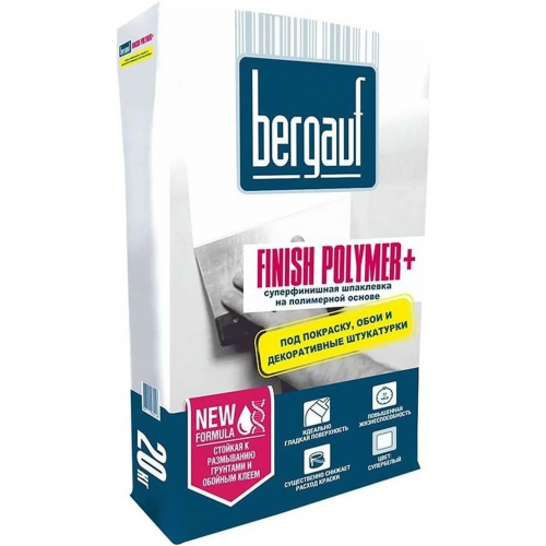 Финишная шпаклевка на полимерной основе Bergauf Finish Polymer+ 20 кг