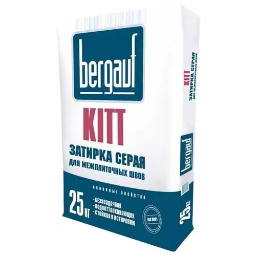 Затирка цветная для межплиточных швов Bergauf Kitt 25 кг серая