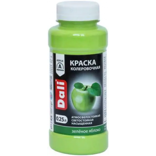 Краска колеровочная акриловая Dali 250 мл зеленое яблоко